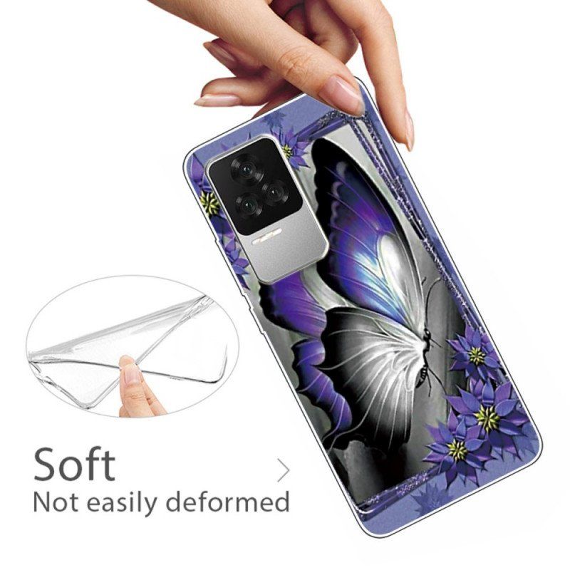 Etui do Poco F4 Fioletowy Motyl