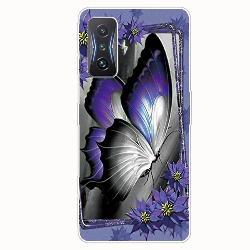 Etui do Poco F4 GT Fioletowy Motyl