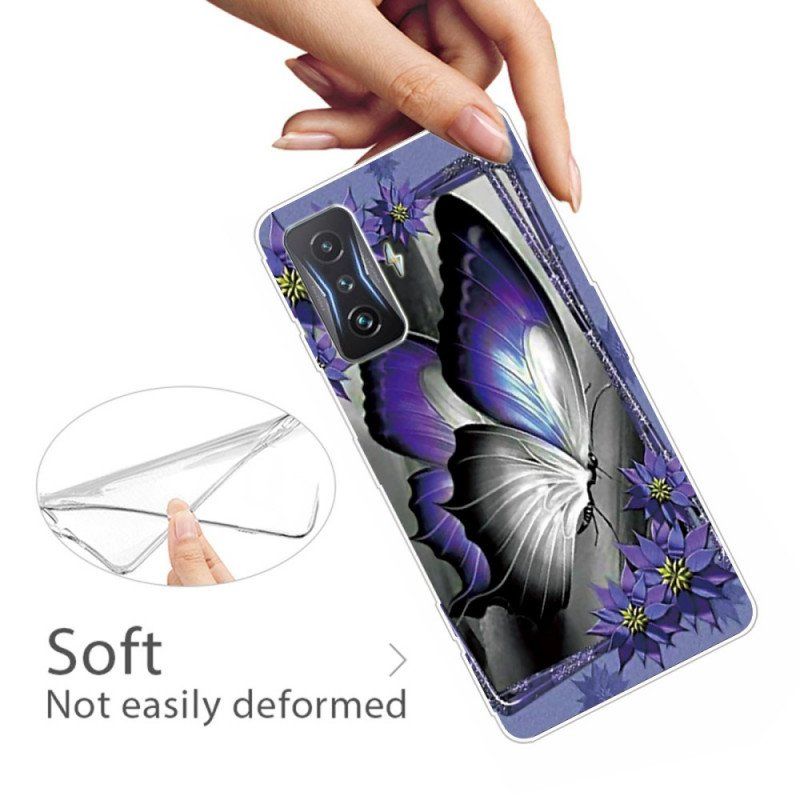 Etui do Poco F4 GT Fioletowy Motyl