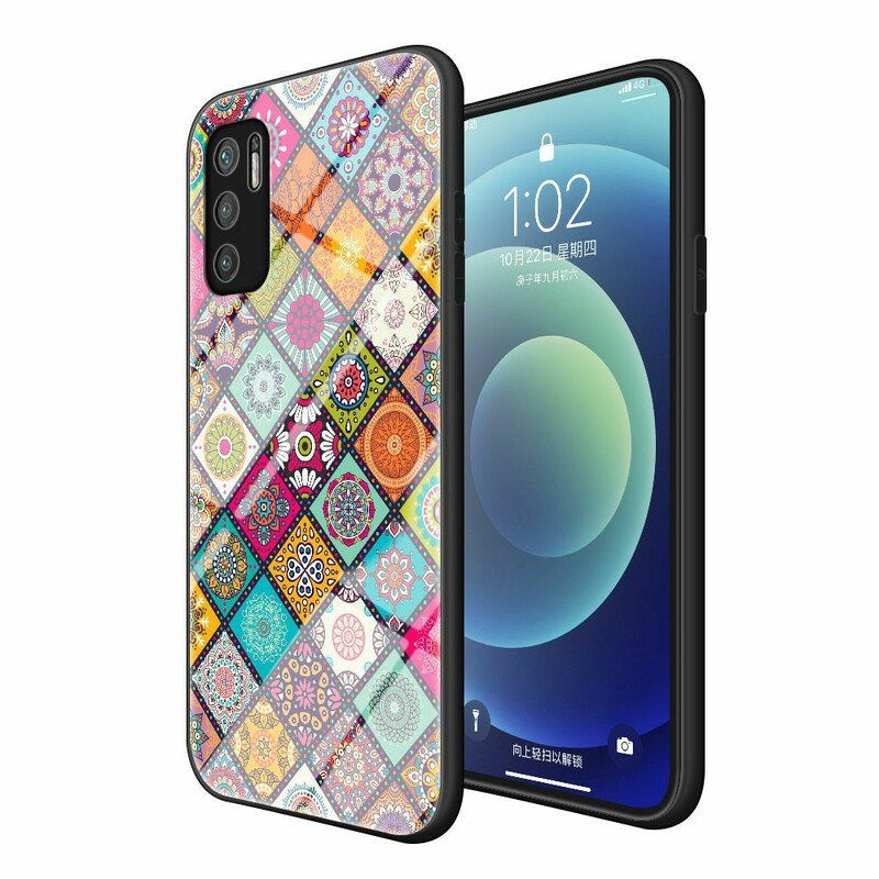 Etui do Poco M3 Pro 5G Patchworkowy Uchwyt Magnetyczny