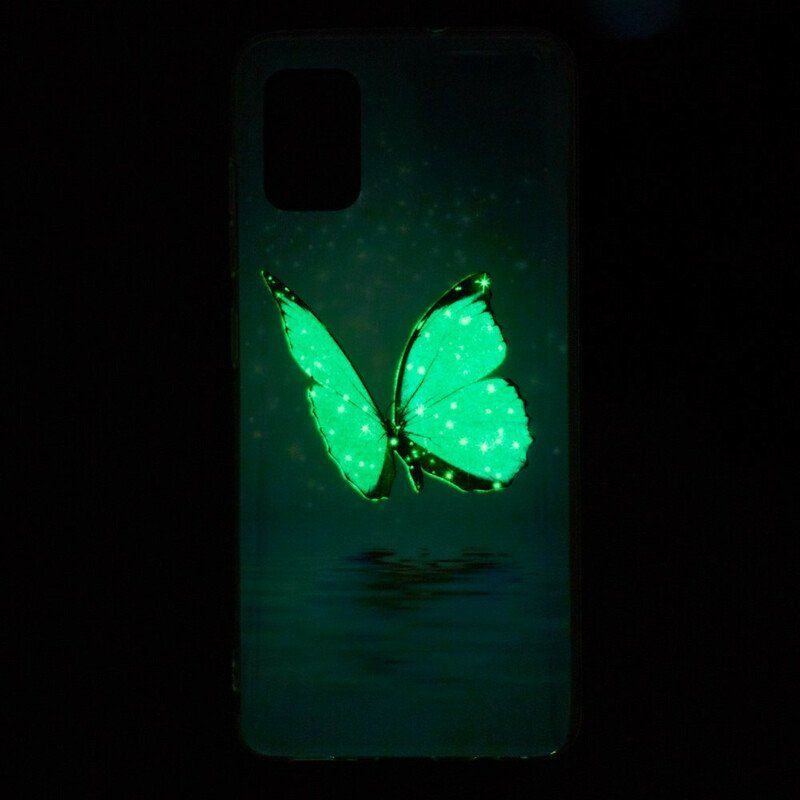 Etui do Poco M5s Fluorescencyjny Niebieski Motyl