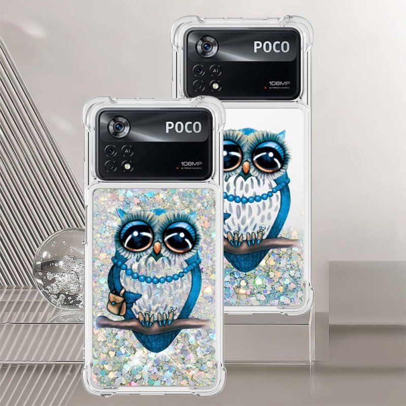 Etui do Poco X4 Pro 5G Pani Sowa Brokat