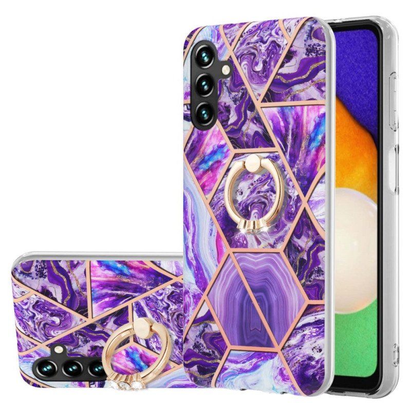 Etui do Samsung Galaxy A13 5G / A04s Geometryczny Marmur Z Podporą Pierścienia