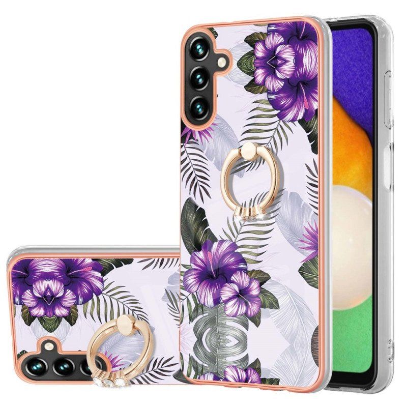 Etui do Samsung Galaxy A13 5G / A04s Kwiaty Wspornika Pierścieniowego