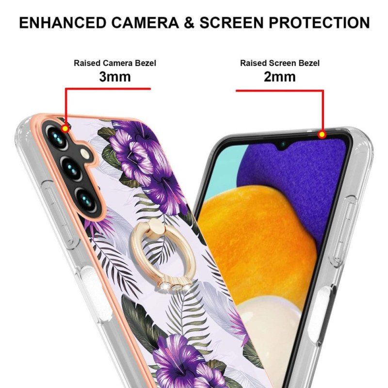 Etui do Samsung Galaxy A13 5G / A04s Kwiaty Wspornika Pierścieniowego