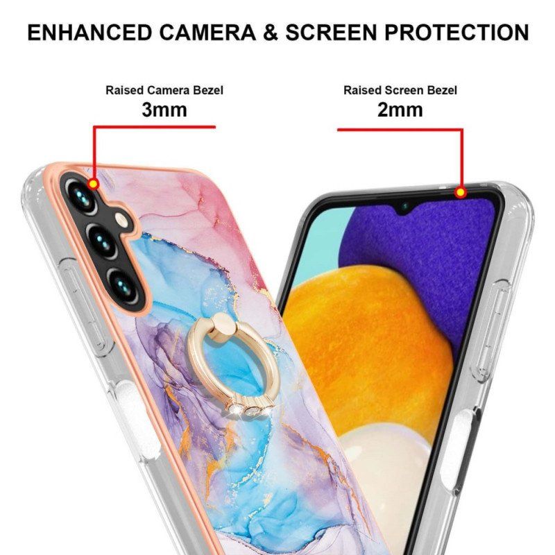 Etui do Samsung Galaxy A13 5G / A04s Marmur Ze Wspornikiem Pierścienia