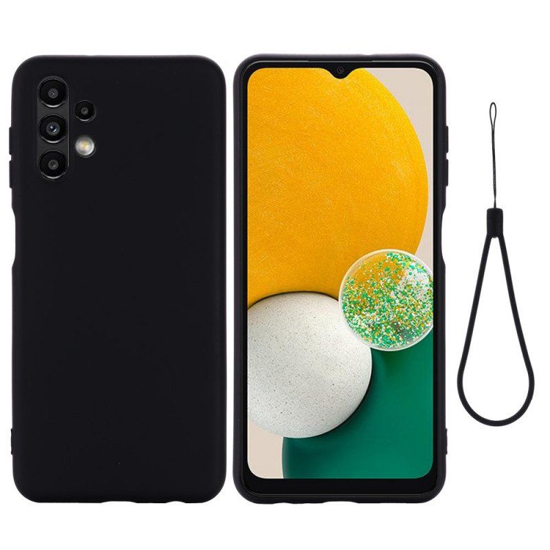 Etui do Samsung Galaxy A13 Płynny Silikon Ze Smyczą