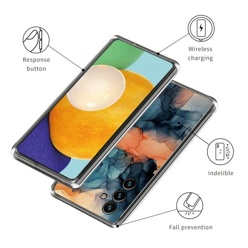 Etui do Samsung Galaxy A14 / A14 5G Akwarela Marmuru