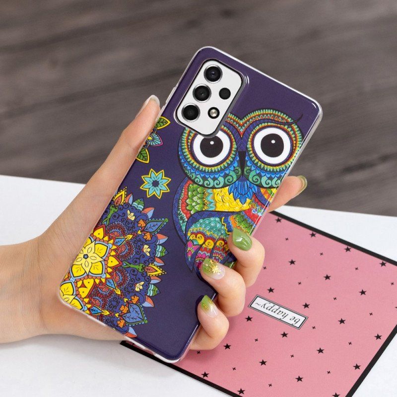 Etui do Samsung Galaxy A53 5G Fluorescencyjna Mandala Sowa