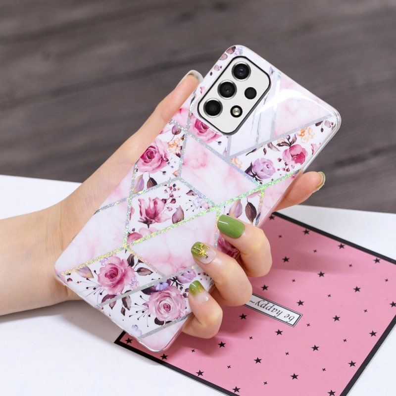 Etui do Samsung Galaxy A53 5G Marmurkowe Kwiaty