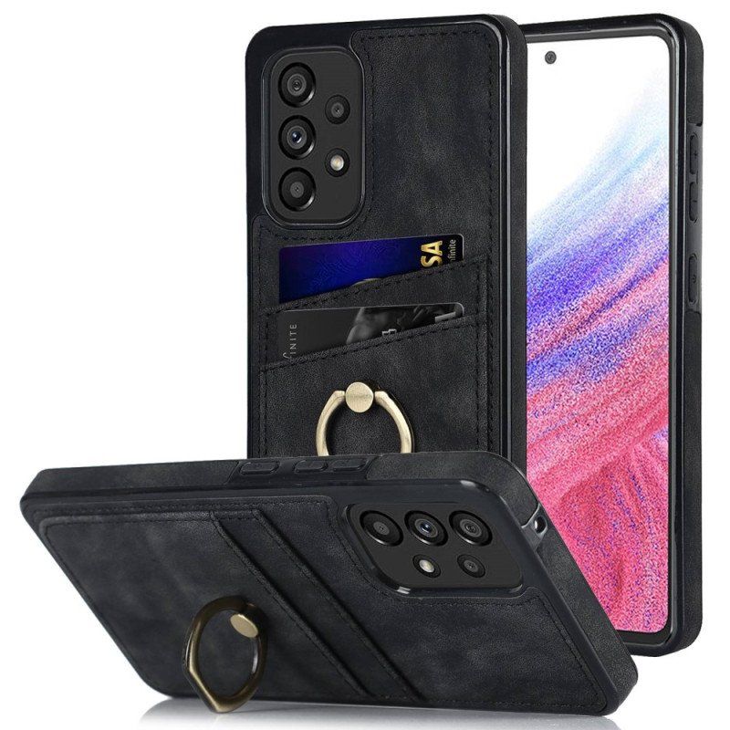 Etui do Samsung Galaxy A53 5G Vintage Wspornik Pierścieniowy I Uchwyt Na Kartę