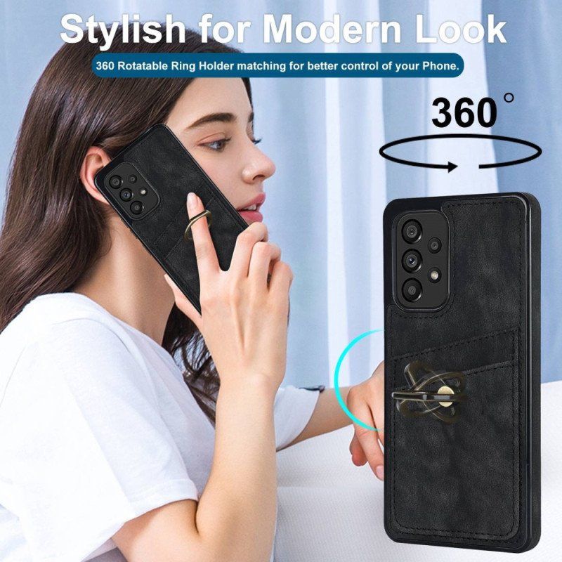 Etui do Samsung Galaxy A53 5G Vintage Wspornik Pierścieniowy I Uchwyt Na Kartę