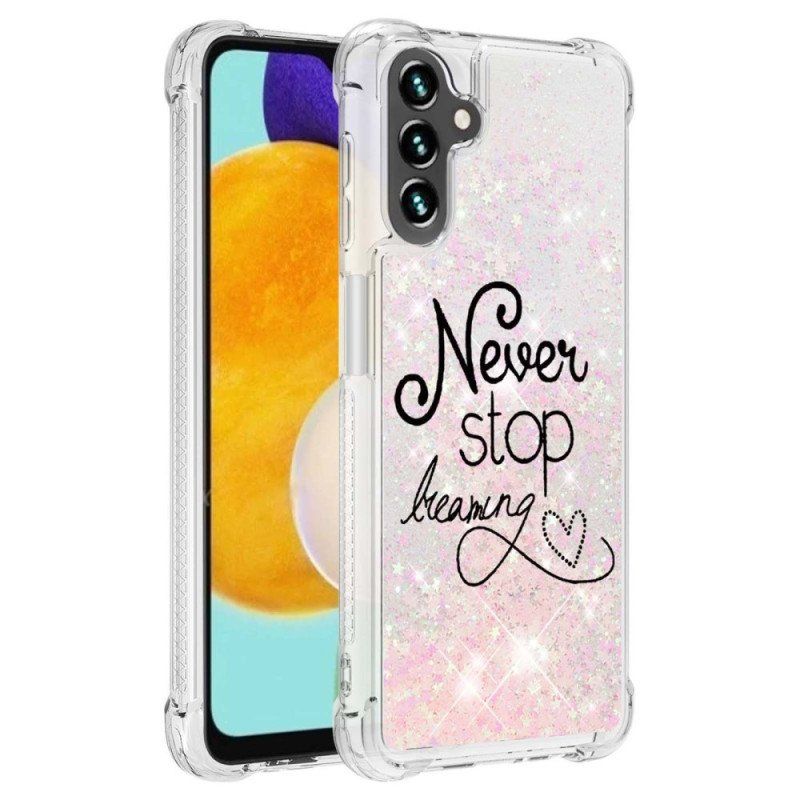 Etui do Samsung Galaxy A54 5G Nigdy Nie Przestawaj Cekinów