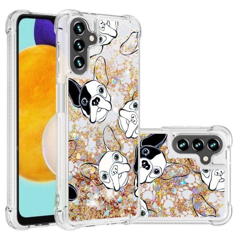 Etui do Samsung Galaxy A54 5G Pan Pies Cekiny