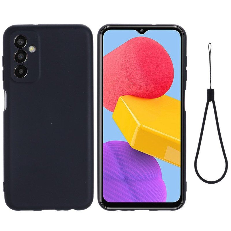 Etui do Samsung Galaxy M13 Płynny Silikon Ze Smyczą