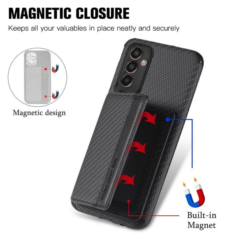 Etui do Samsung Galaxy M13 Portfel Portfel Z Włókna Węglowego I Magnesu