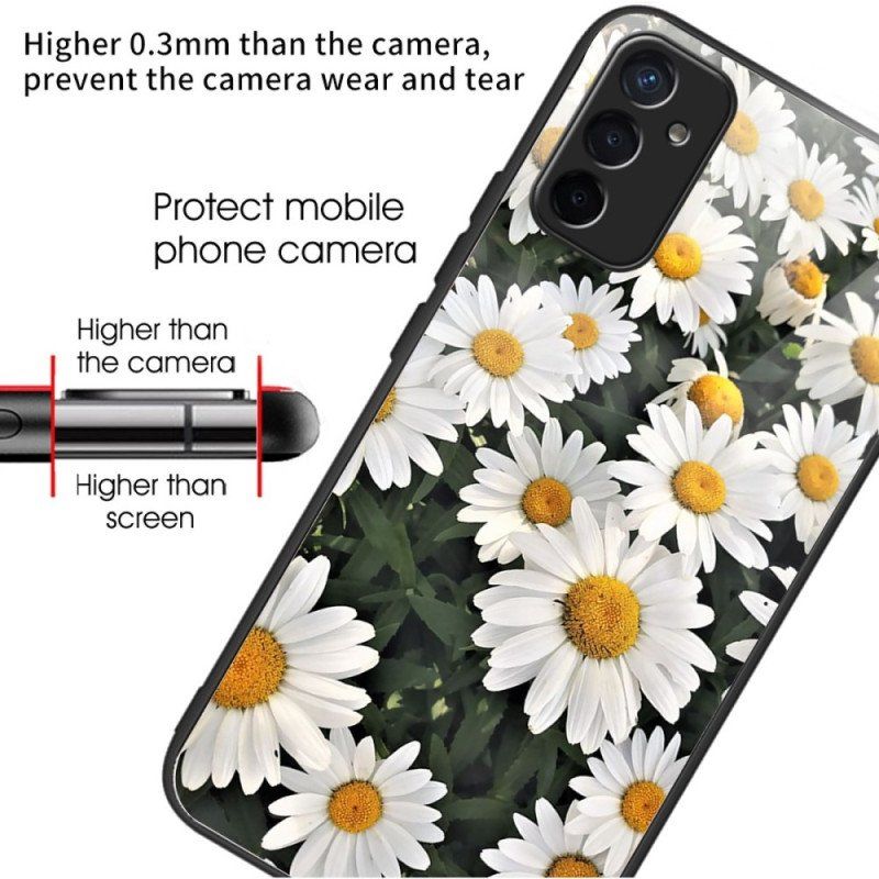 Etui do Samsung Galaxy M13 Stokrotki Ze Szkła Hartowanego