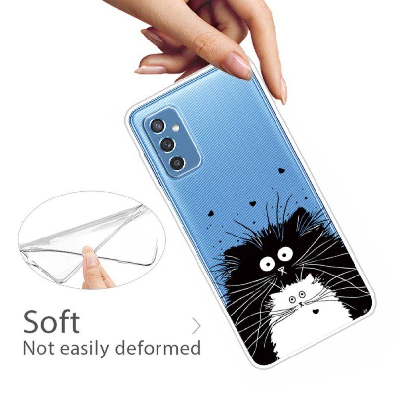 Etui do Samsung Galaxy M52 5G Czarno-białe Koty