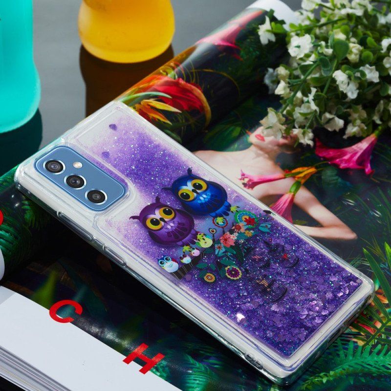 Etui do Samsung Galaxy M52 5G Para Fioletowych Sów