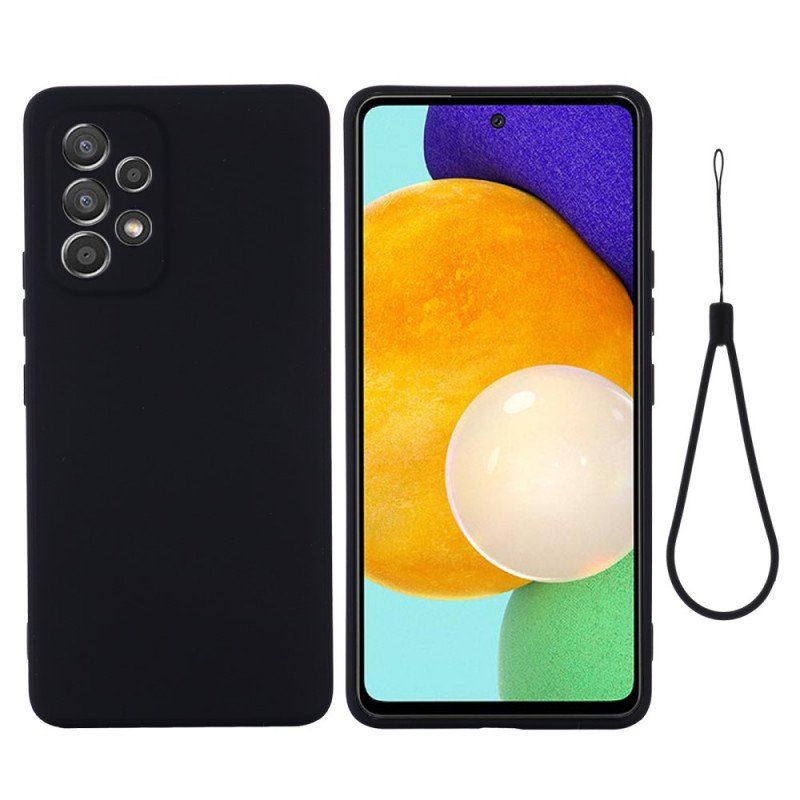 Etui do Samsung Galaxy M53 5G Płynny Silikon Ze Smyczą