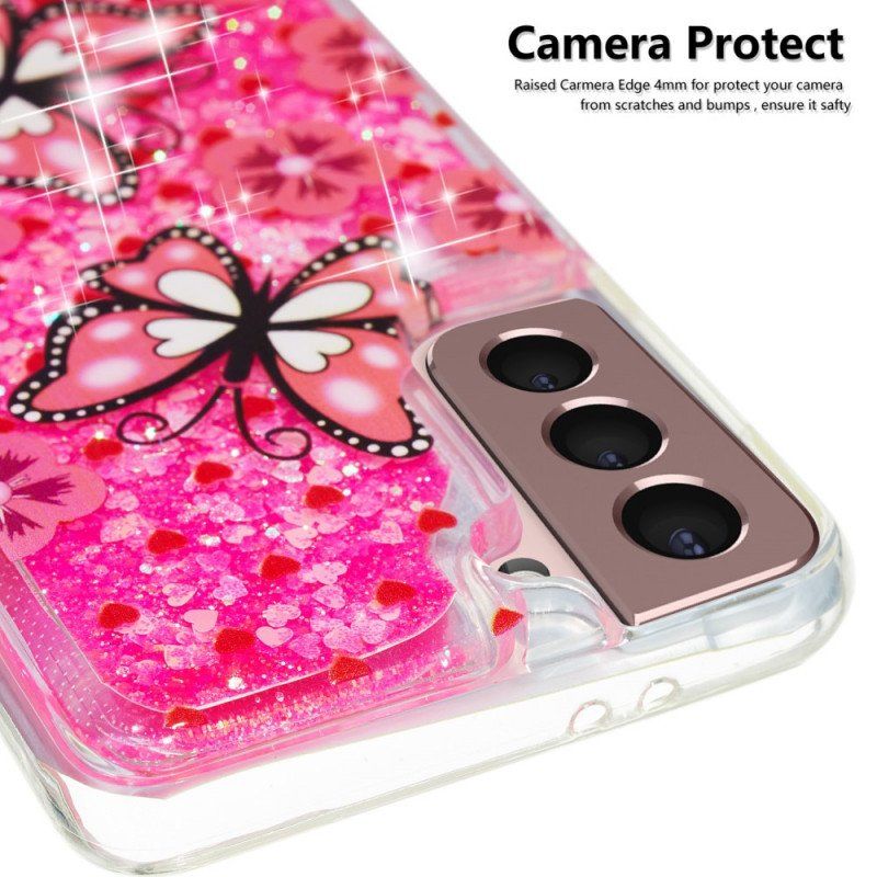 Etui do Samsung Galaxy S22 5G Cekiny Motyle