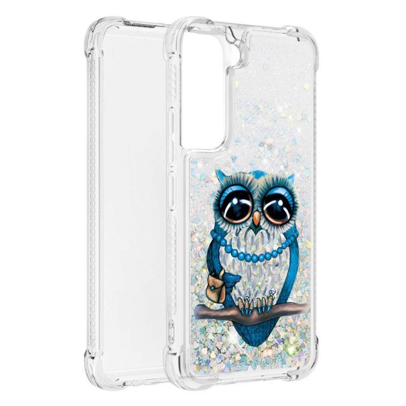 Etui do Samsung Galaxy S22 5G Cekiny Panna Sowa