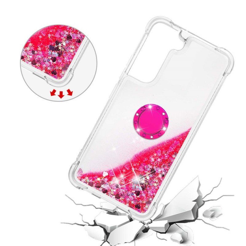 Etui do Samsung Galaxy S22 5G Cekiny Z Podparciem Pierścienia