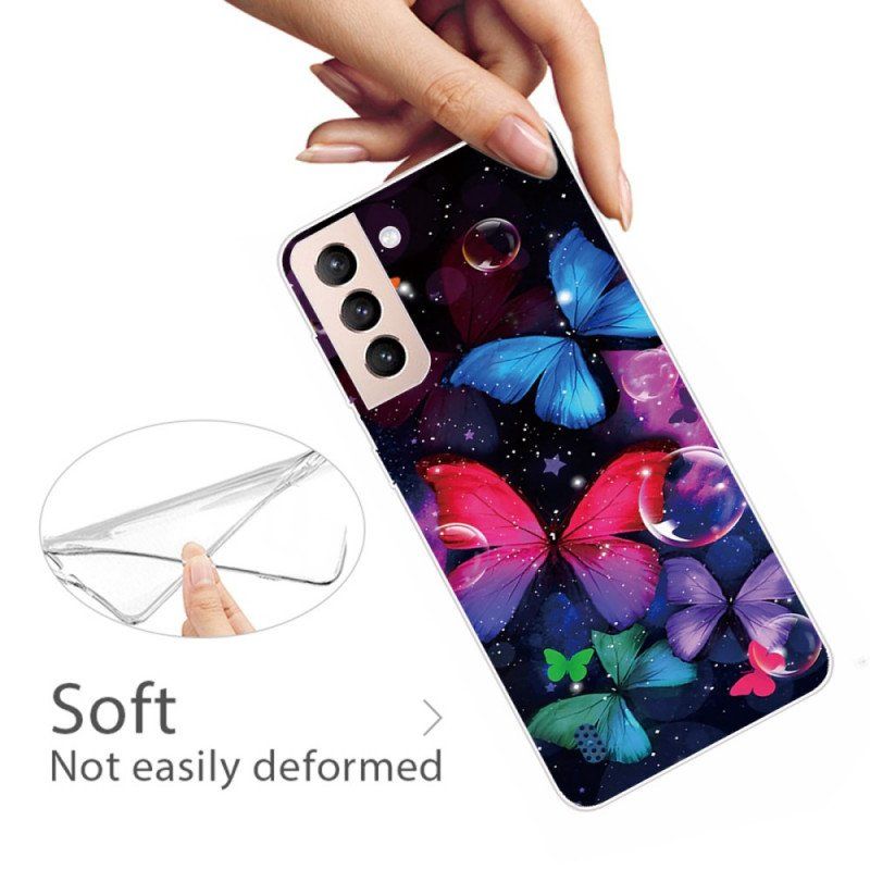 Etui do Samsung Galaxy S22 5G Elastyczne Motyle