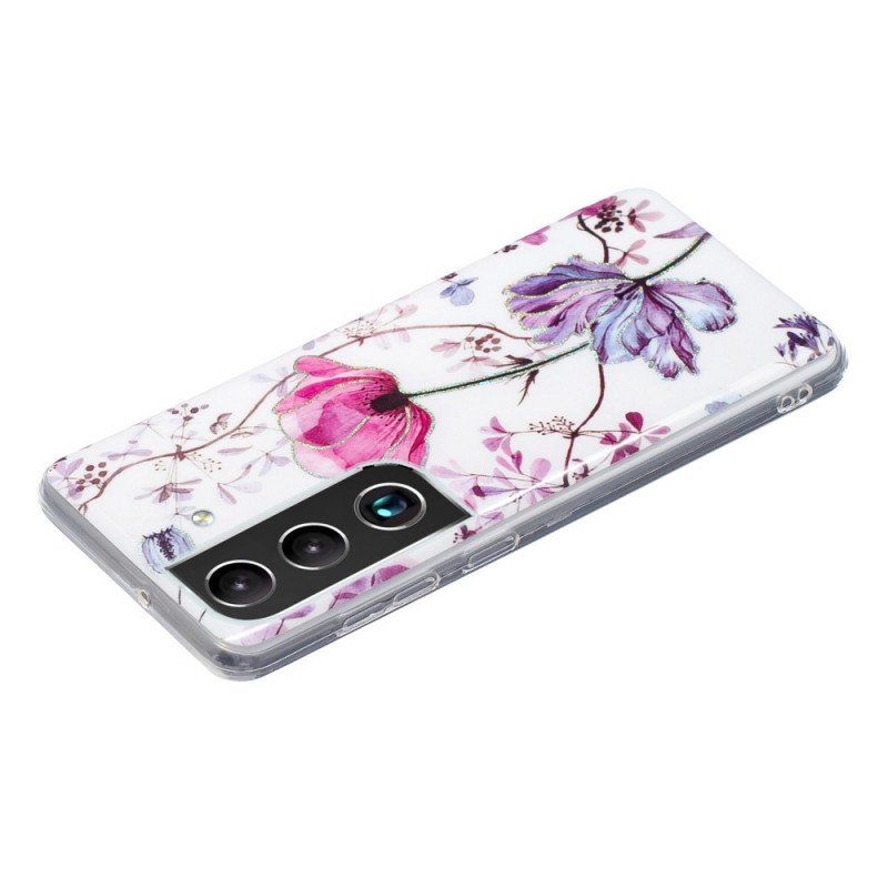 Etui do Samsung Galaxy S22 5G Marmurkowe Kwiaty