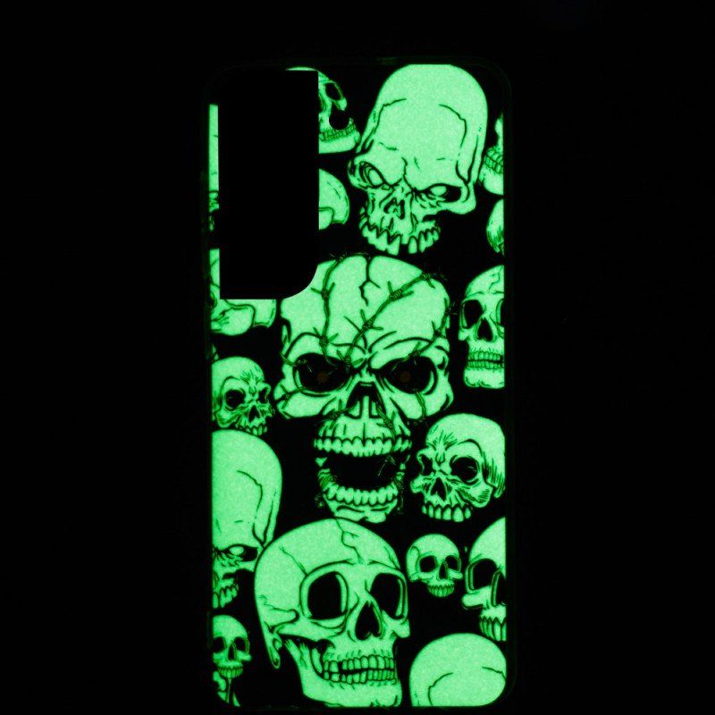 Etui do Samsung Galaxy S22 5G Uwaga Fluorescencyjne Czaszki