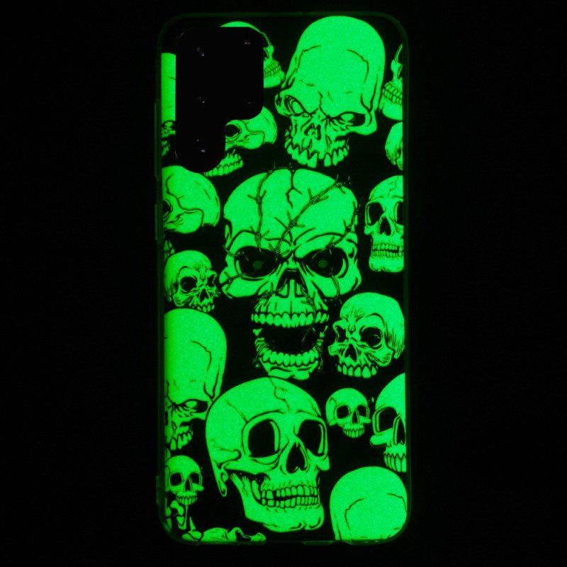 Etui do Samsung Galaxy S22 Ultra 5G Uwaga Fluorescencyjne Czaszki