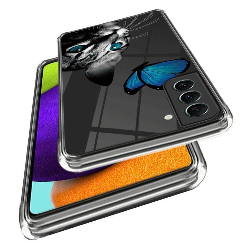 Etui do Samsung Galaxy S23 5G Kot I Motyl