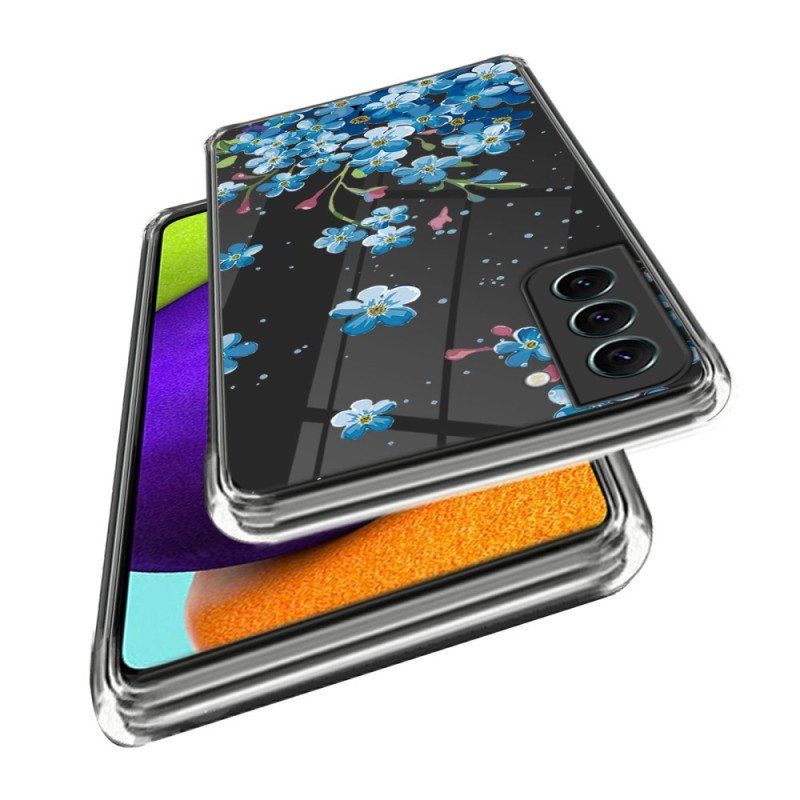 Etui do Samsung Galaxy S23 5G Niebieskie Kwiaty