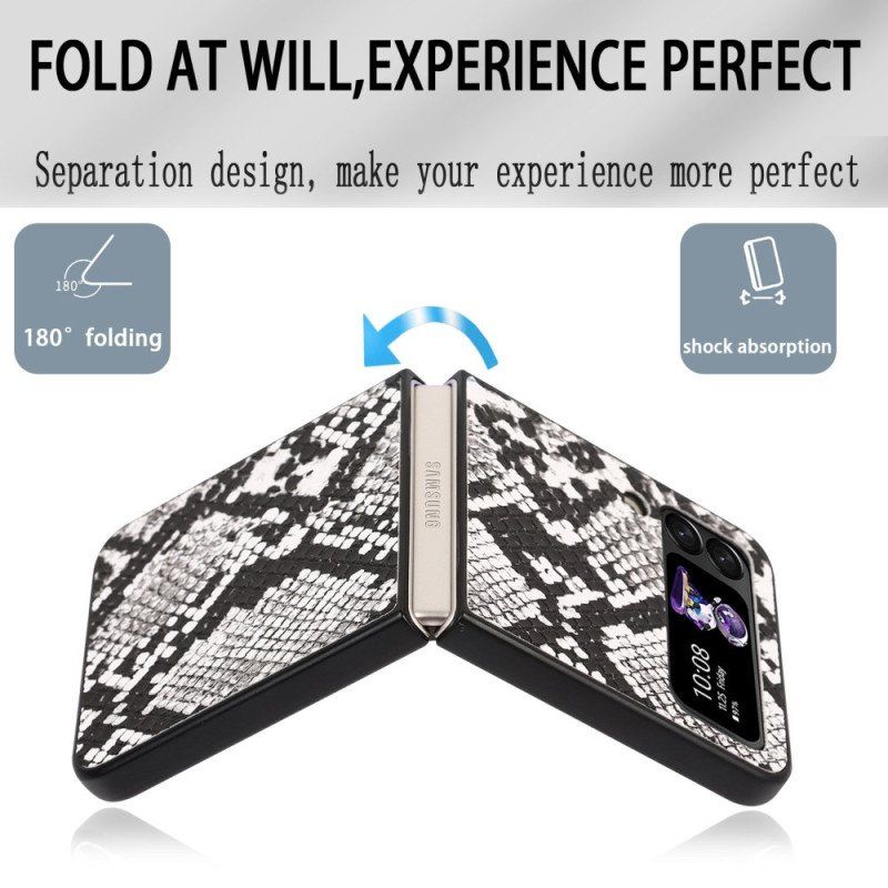 Etui do Samsung Galaxy Z Flip 4 Etui Folio Efekt Skóry Węża