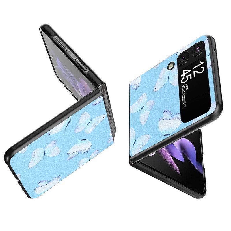 Etui do Samsung Galaxy Z Flip 4 Etui Folio Motyle Ze Sztucznej Skóry