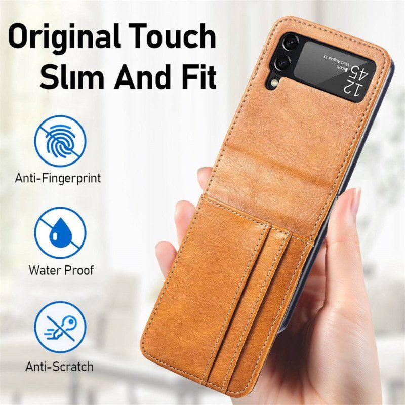 Etui do Samsung Galaxy Z Flip 4 Etui Folio Stylowe Skórzane Etui Na Karty