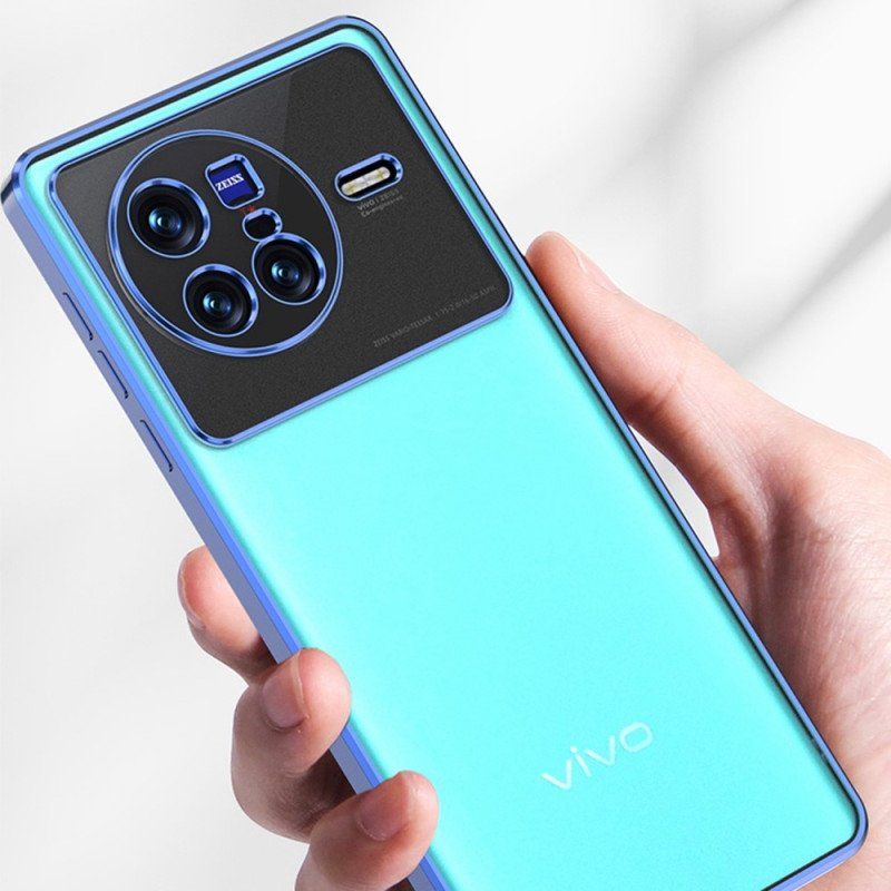 Etui do Vivo X80 Pro Przezroczysty Metaliczny Kontur