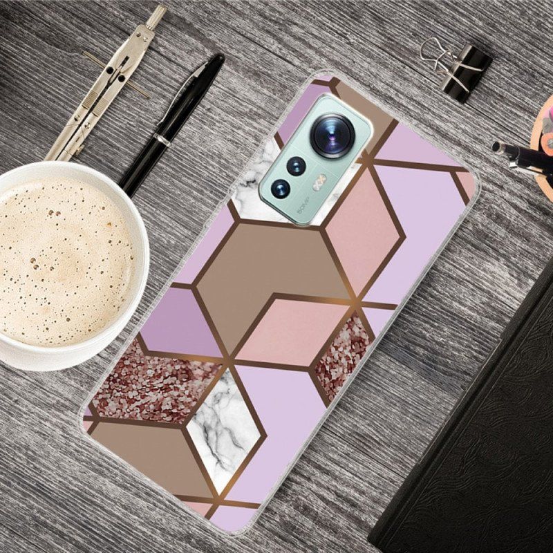 Etui do Xiaomi 12 / 12X Silikonowa Geometria Marmuru