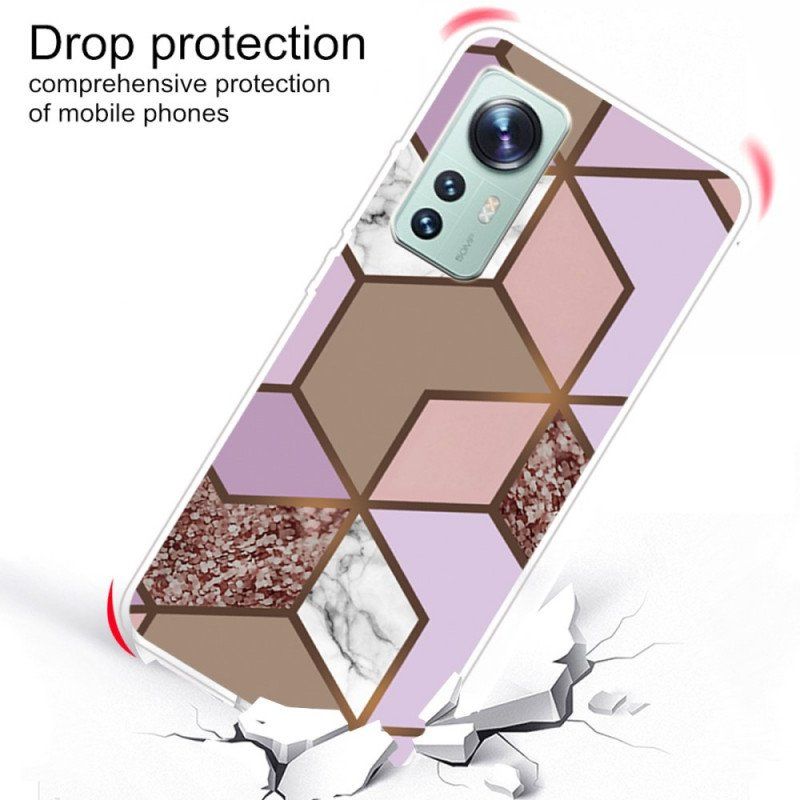 Etui do Xiaomi 12 / 12X Silikonowa Geometria Marmuru