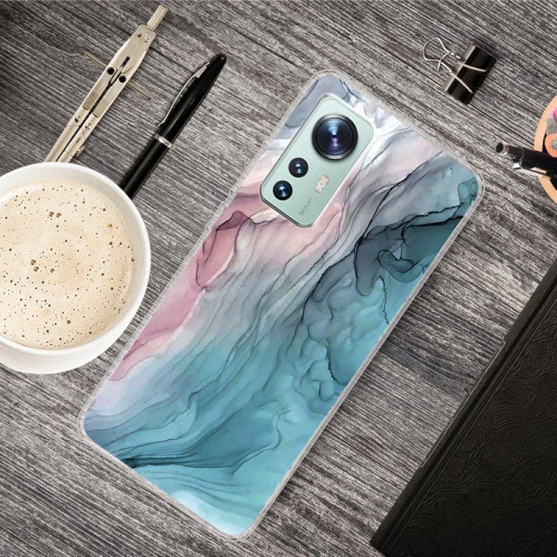 Etui do Xiaomi 12 Pro Akwarela Z Marmuru Silikonowego