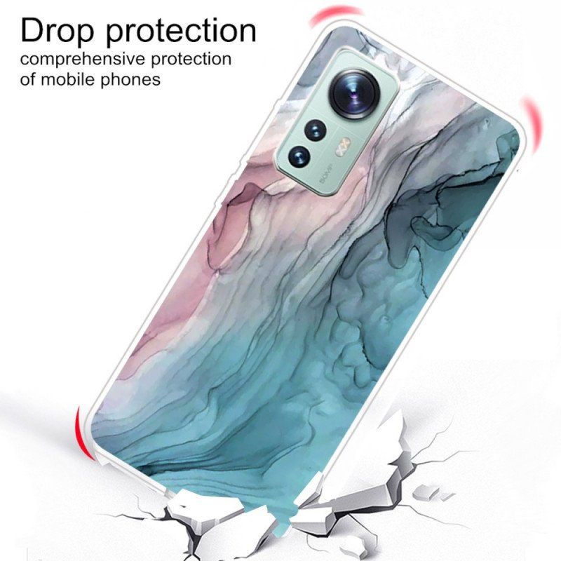 Etui do Xiaomi 12 Pro Akwarela Z Marmuru Silikonowego