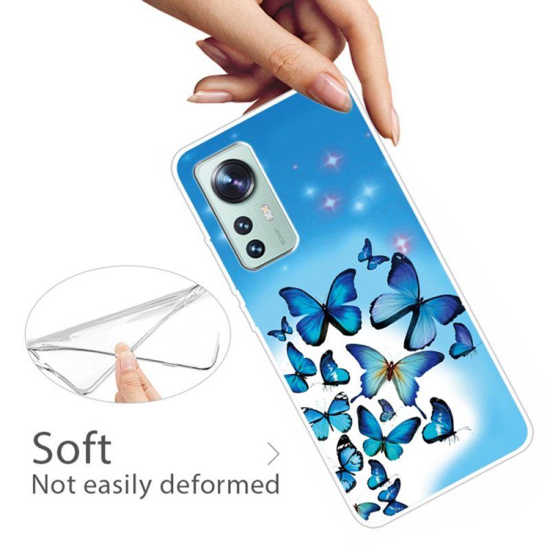 Etui do Xiaomi 12 Pro Deklinacja Silikonowych Motyli