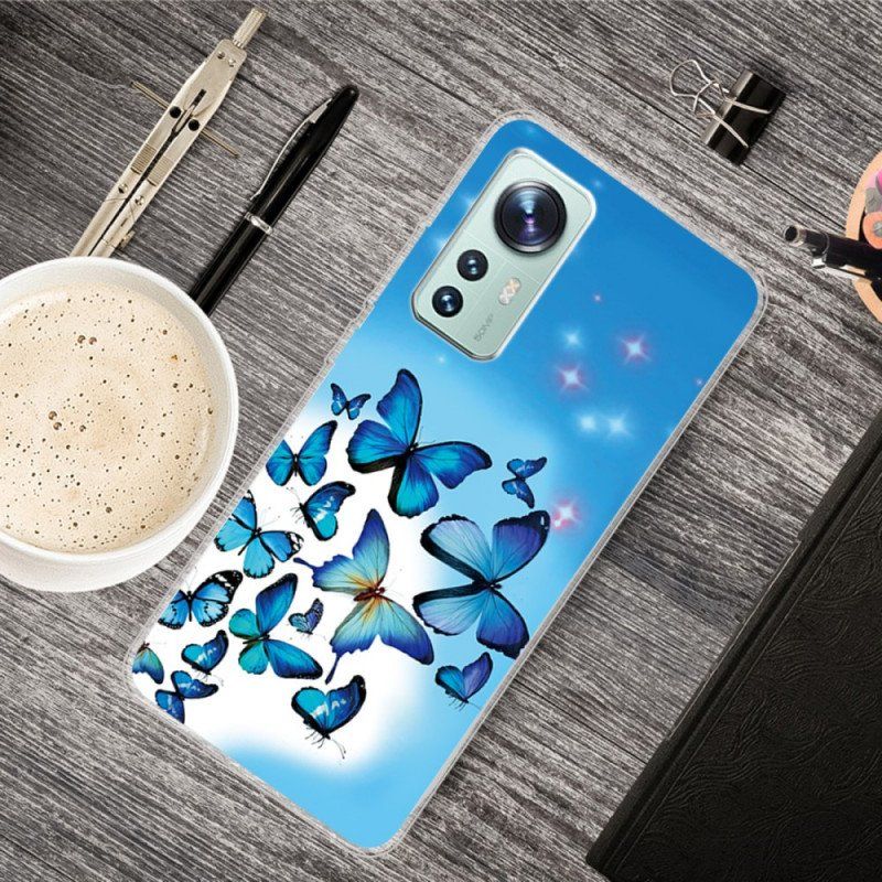 Etui do Xiaomi 12 Pro Deklinacja Silikonowych Motyli