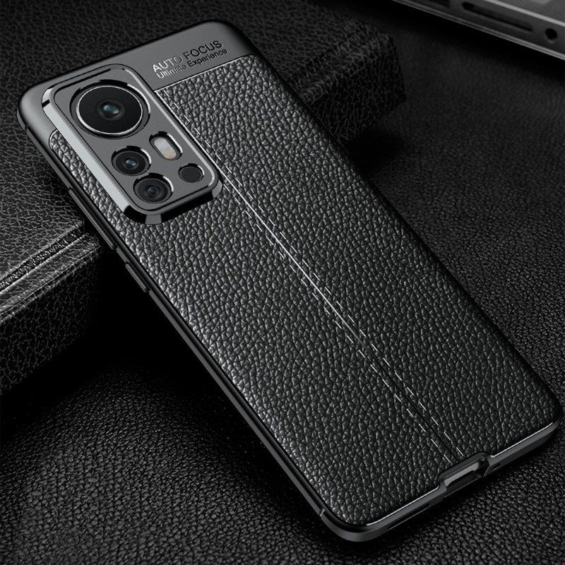 Etui do Xiaomi 12 Pro Efekt Skóry Liczi Z Podwójną Linią