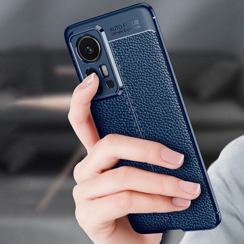 Etui do Xiaomi 12 Pro Efekt Skóry Liczi Z Podwójną Linią