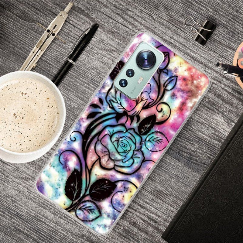 Etui do Xiaomi 12 Pro Graficzny Kwiatowy Silikon