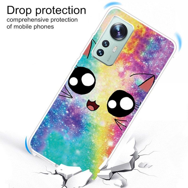 Etui do Xiaomi 12 Pro Silikonowa Dekoracja Kota