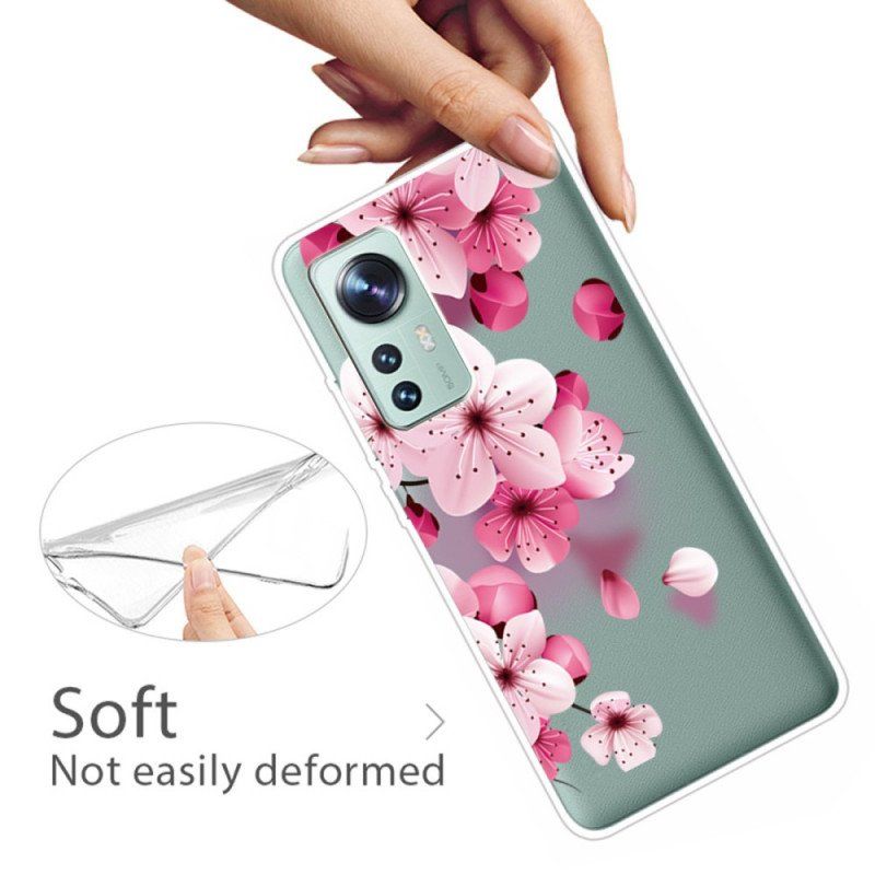 Etui do Xiaomi 12 Pro Silikonowe Kwiaty Róży