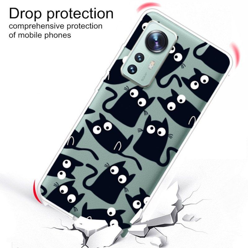 Etui do Xiaomi 12 Pro Silikonowe Małe Koty