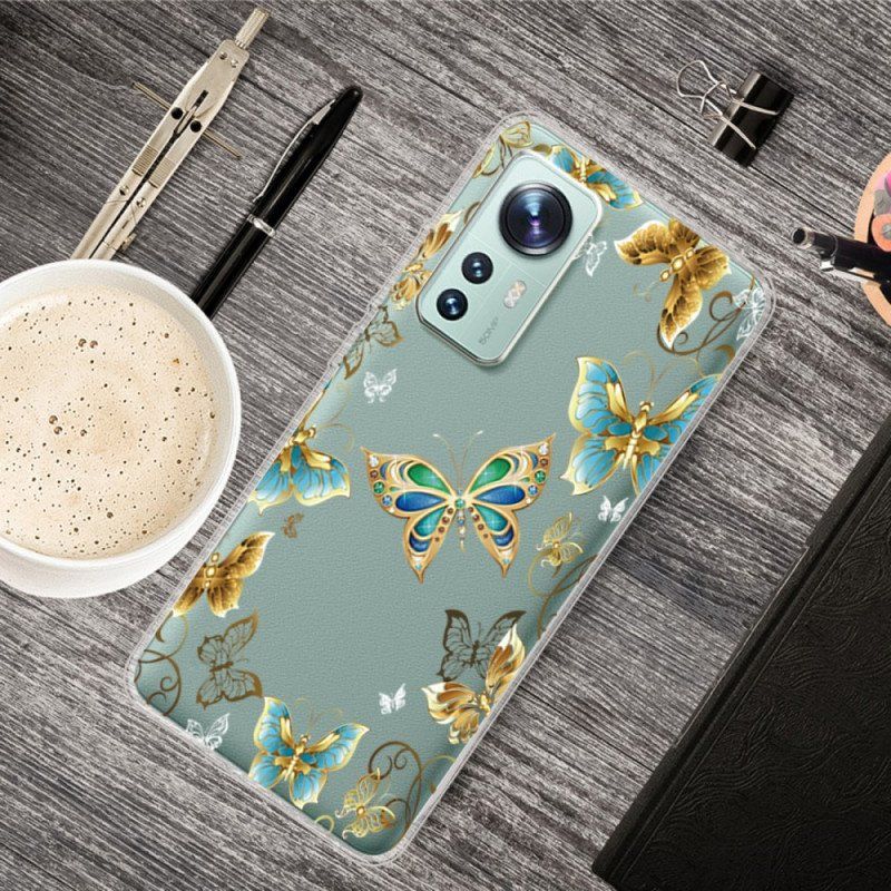 Etui do Xiaomi 12 Pro Silikonowe Motyle